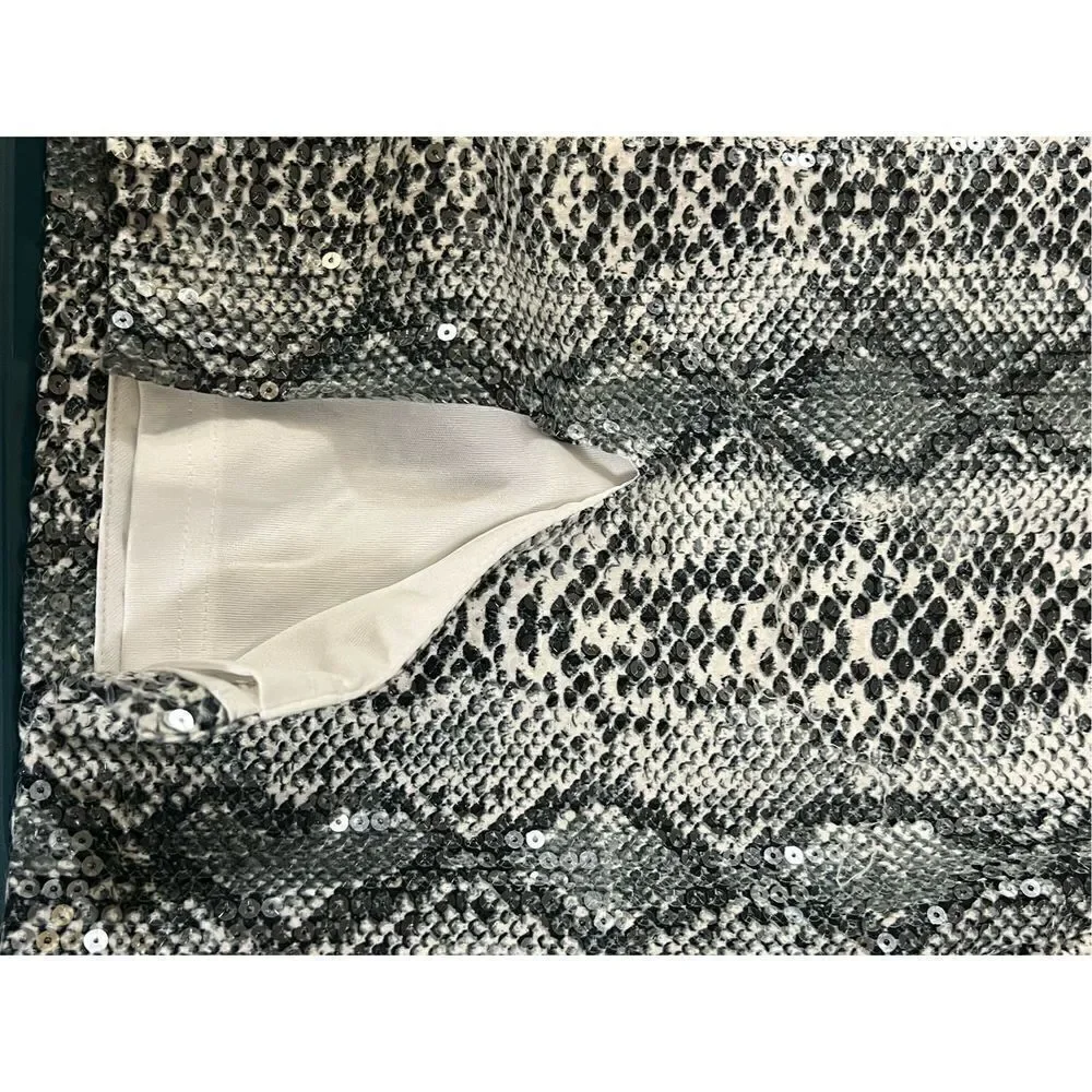 Anthropologie endless rose snakeskin sequin cami mini skirt set size small